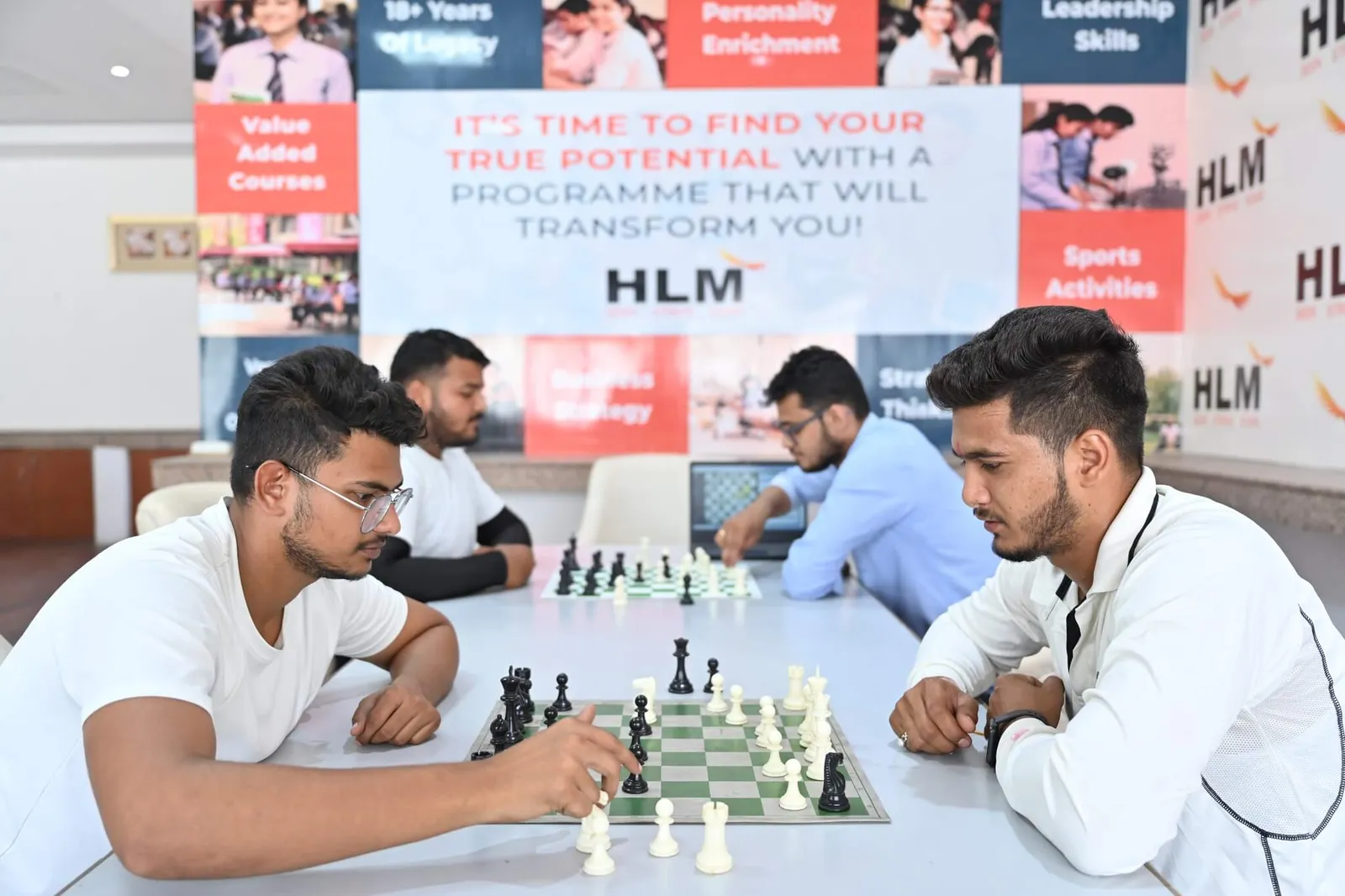 Students at the chess tournament